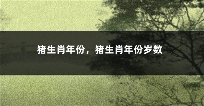 猪生肖年份，猪生肖年份岁数