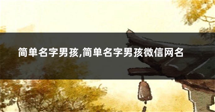 简单名字男孩,简单名字男孩微信网名