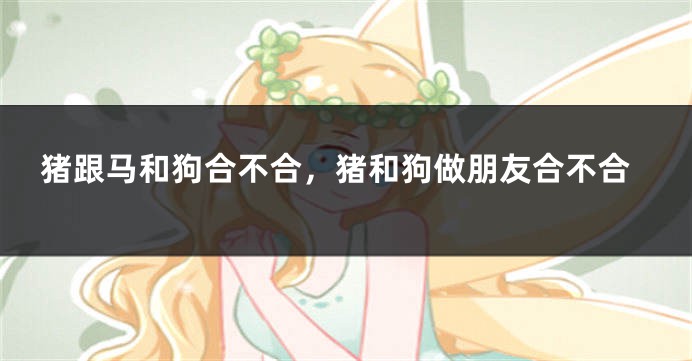 猪跟马和狗合不合，猪和狗做朋友合不合