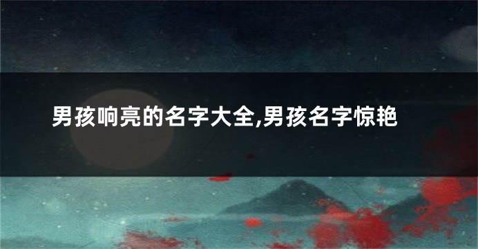 男孩响亮的名字大全,男孩名字惊艳