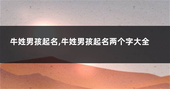 牛姓男孩起名,牛姓男孩起名两个字大全