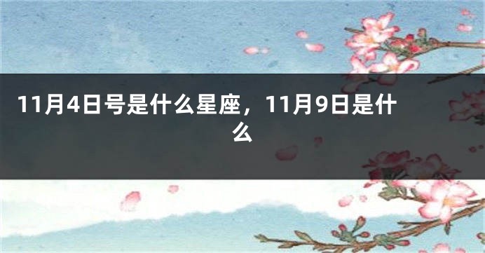 11月4日号是什么星座，11月9日是什么