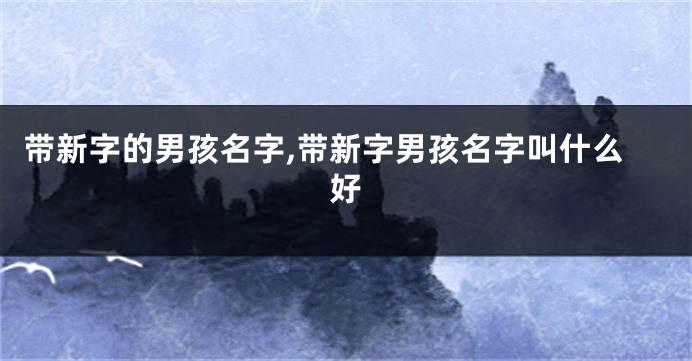 带新字的男孩名字,带新字男孩名字叫什么好