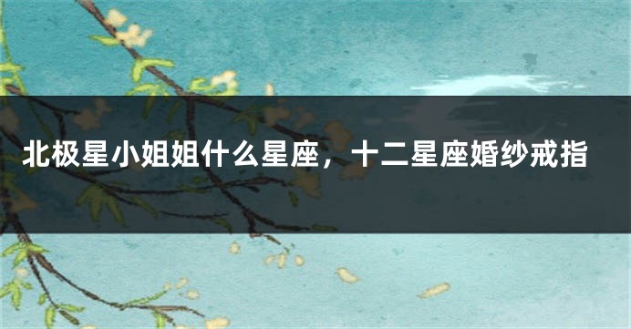 北极星小姐姐什么星座，十二星座婚纱戒指