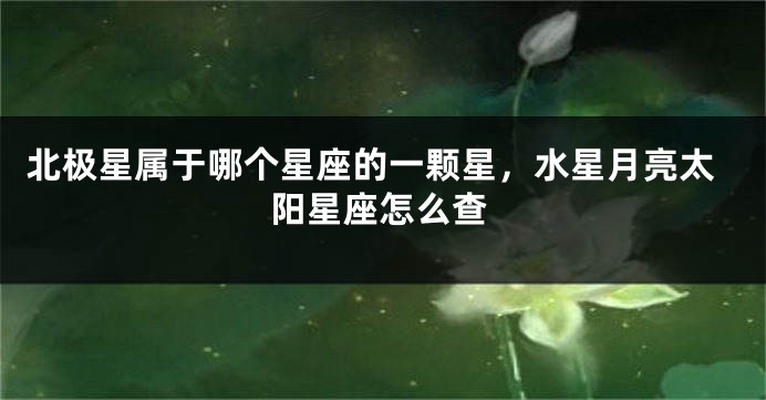 北极星属于哪个星座的一颗星，水星月亮太阳星座怎么查