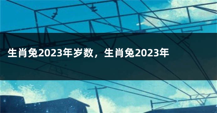 生肖兔2023年岁数，生肖兔2023年