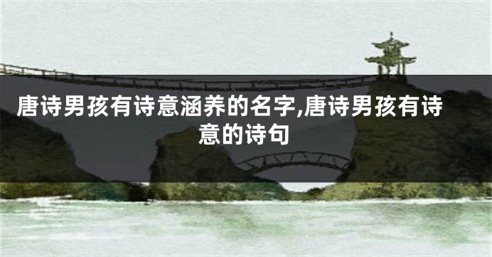 唐诗男孩有诗意涵养的名字,唐诗男孩有诗意的诗句