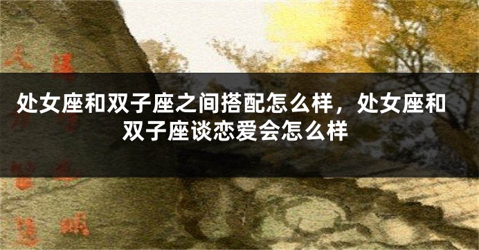 处女座和双子座之间搭配怎么样，处女座和双子座谈恋爱会怎么样