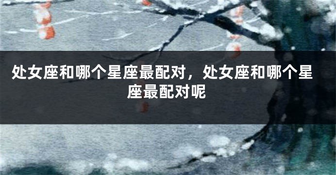 处女座和哪个星座最配对，处女座和哪个星座最配对呢