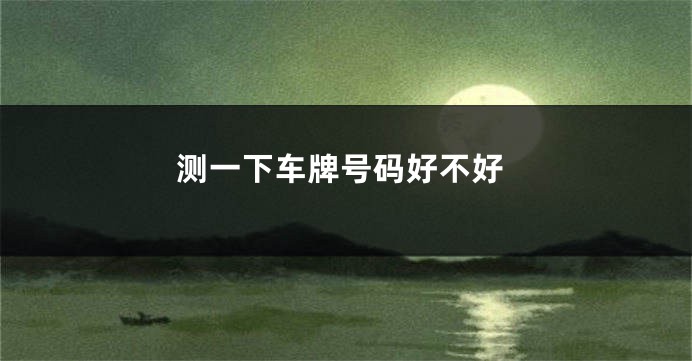 测一下车牌号码好不好