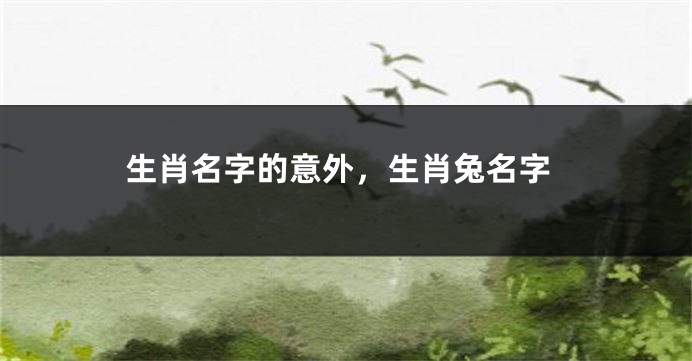 生肖名字的意外，生肖兔名字