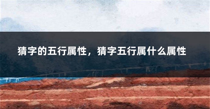 猜字的五行属性，猜字五行属什么属性