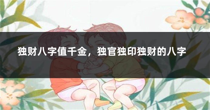 独财八字值千金，独官独印独财的八字
