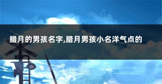 腊月的男孩名字,腊月男孩小名洋气点的