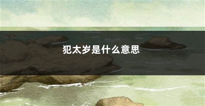 犯太岁是什么意思