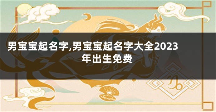 男宝宝起名字,男宝宝起名字大全2023年出生免费