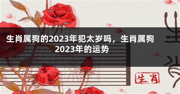 生肖属狗的2023年犯太岁吗，生肖属狗2023年的运势
