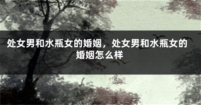 处女男和水瓶女的婚姻，处女男和水瓶女的婚姻怎么样