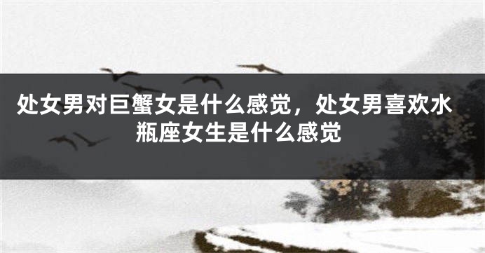 处女男对巨蟹女是什么感觉，处女男喜欢水瓶座女生是什么感觉