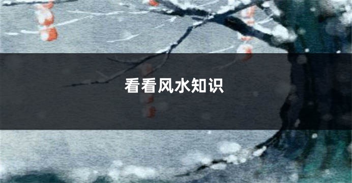 看看风水知识