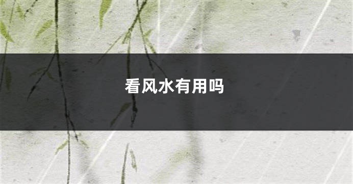 看风水有用吗