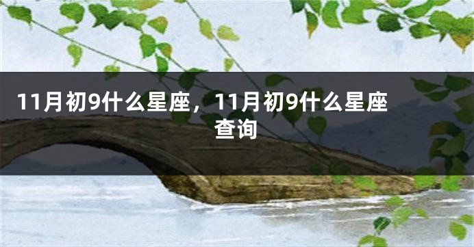11月初9什么星座，11月初9什么星座查询