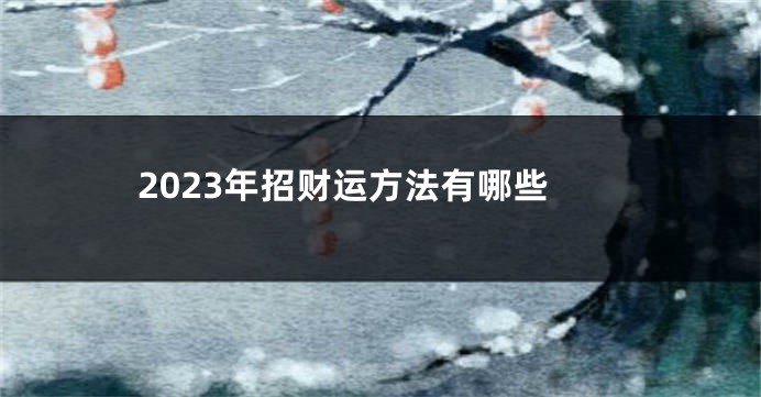 2023年招财运方法有哪些