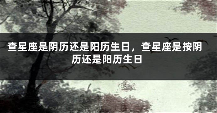 查星座是阴历还是阳历生日，查星座是按阴历还是阳历生日