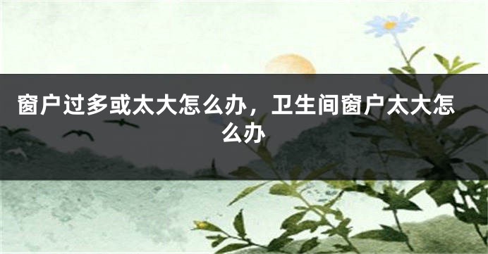 窗户过多或太大怎么办，卫生间窗户太大怎么办