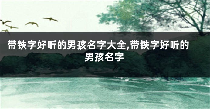 带铁字好听的男孩名字大全,带铁字好听的男孩名字