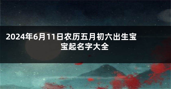 2024年6月11日农历五月初六出生宝宝起名字大全