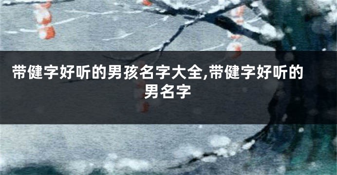 带健字好听的男孩名字大全,带健字好听的男名字