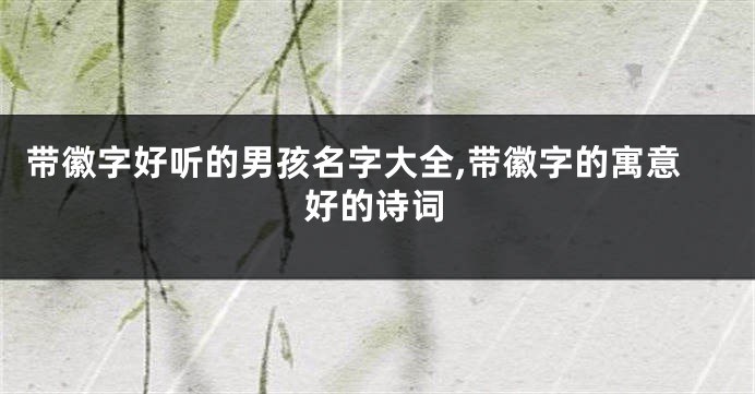 带徽字好听的男孩名字大全,带徽字的寓意好的诗词