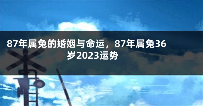 87年属兔的婚姻与命运，87年属兔36岁2023运势