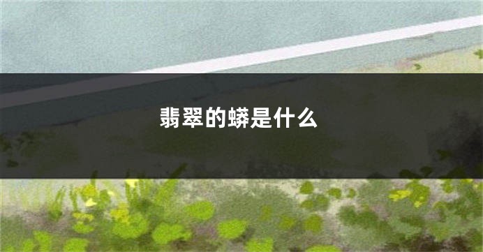 翡翠的蟒是什么