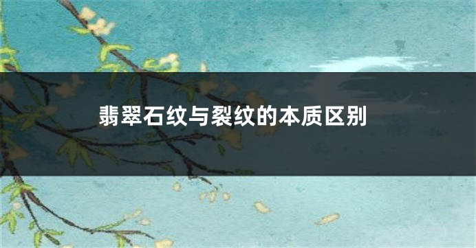 翡翠石纹与裂纹的本质区别