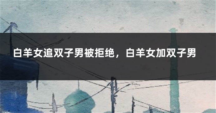 白羊女追双子男被拒绝，白羊女加双子男