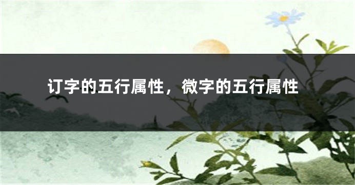 订字的五行属性，微字的五行属性