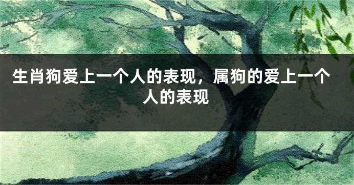 生肖狗爱上一个人的表现，属狗的爱上一个人的表现