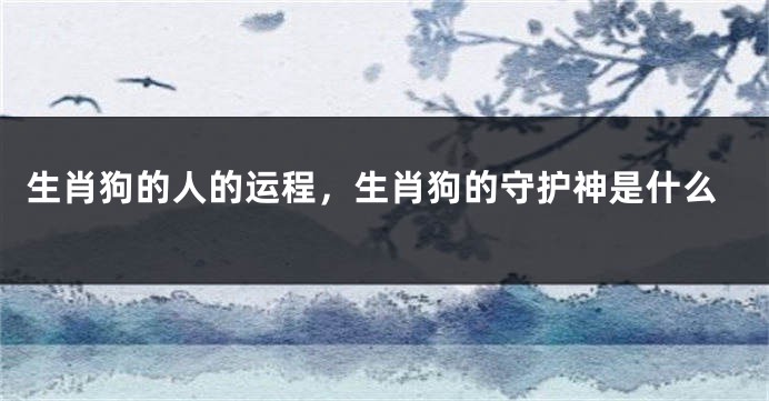 生肖狗的人的运程，生肖狗的守护神是什么