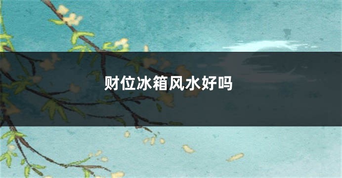 财位冰箱风水好吗