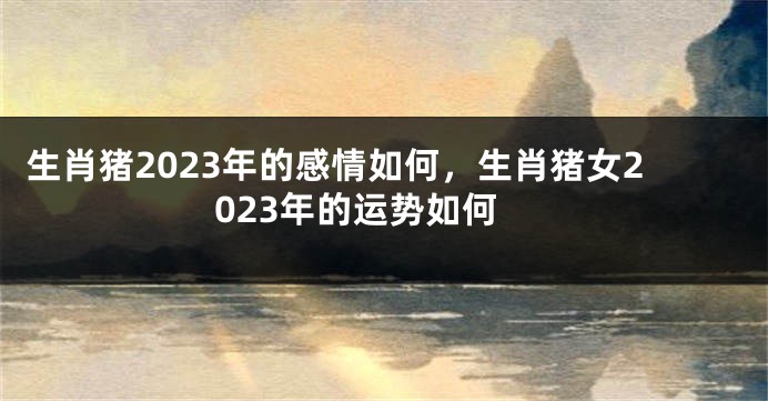 生肖猪2023年的感情如何，生肖猪女2023年的运势如何