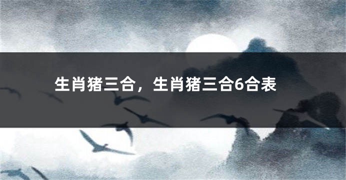 生肖猪三合，生肖猪三合6合表