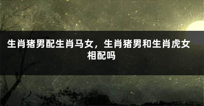 生肖猪男配生肖马女，生肖猪男和生肖虎女相配吗