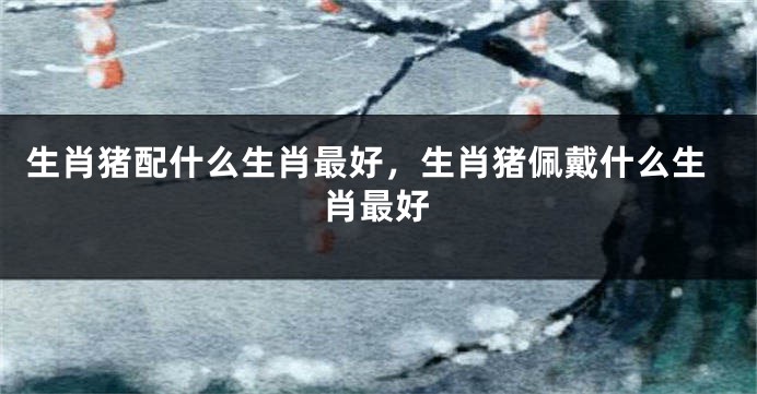 生肖猪配什么生肖最好，生肖猪佩戴什么生肖最好