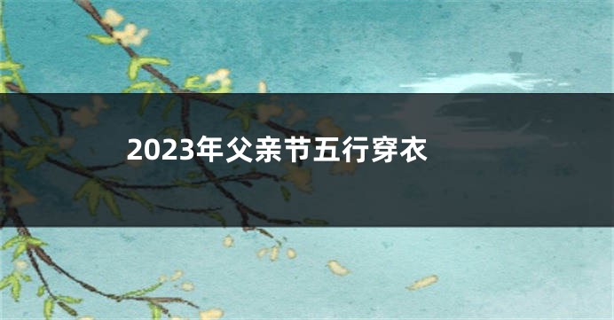2023年父亲节五行穿衣