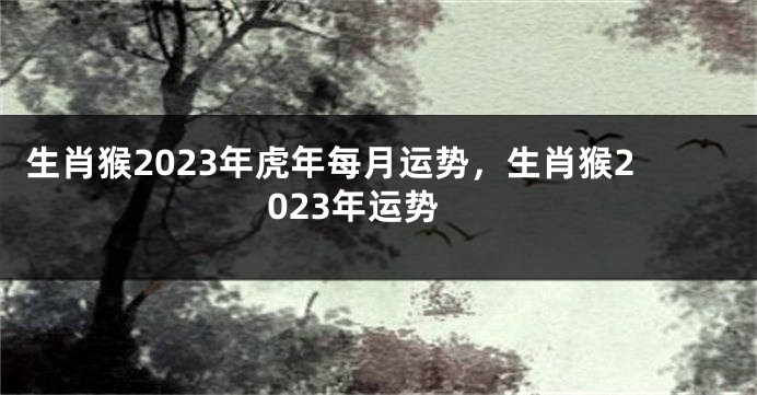 生肖猴2023年虎年每月运势，生肖猴2023年运势