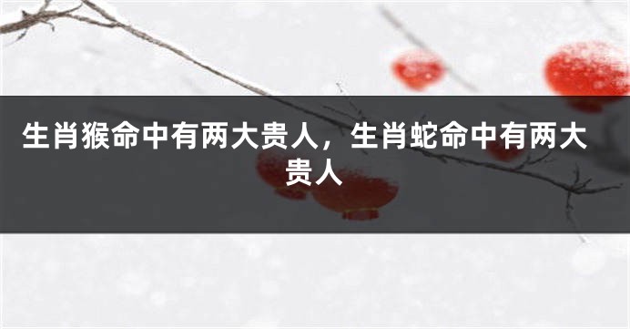 生肖猴命中有两大贵人，生肖蛇命中有两大贵人