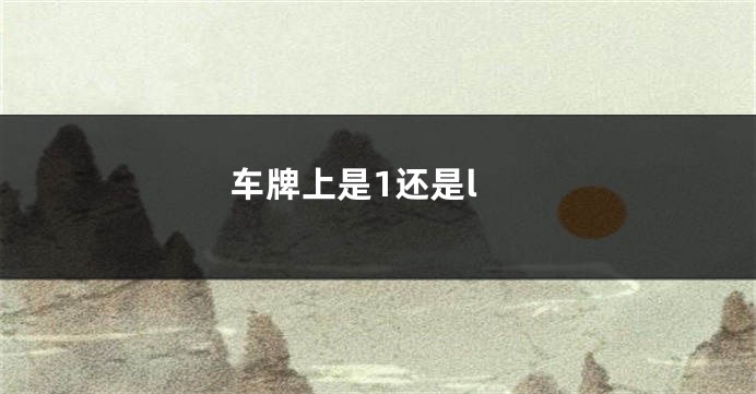 车牌上是1还是l
