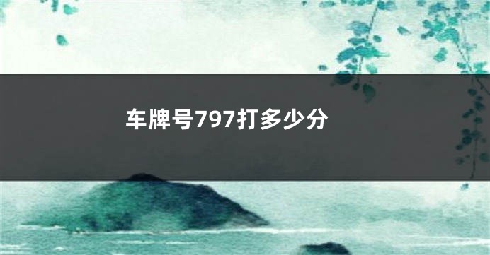 车牌号797打多少分